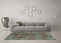 Machine Washable Abstract Light Blue Modern Rug, wshabs3766lblu