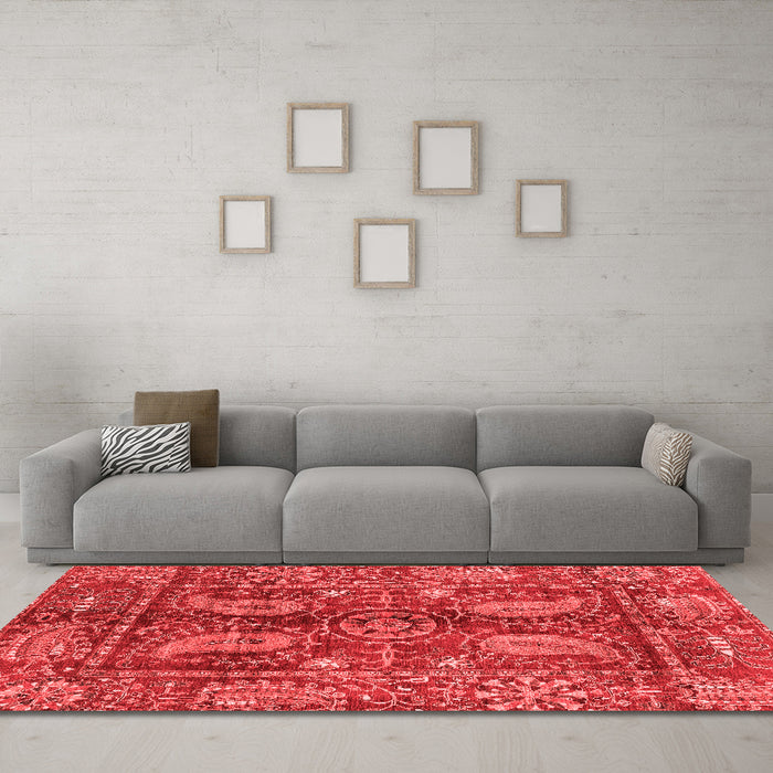 Modern Red Washable Rugs