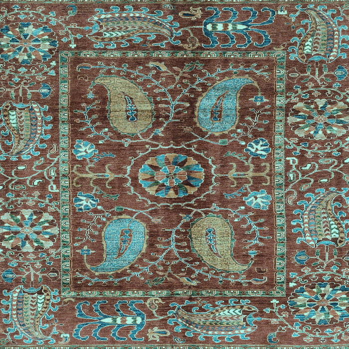 Square Machine Washable Abstract Light Blue Modern Rug, wshabs3766lblu