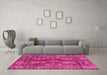 Machine Washable Abstract Pink Modern Rug in a Living Room, wshabs3766pnk