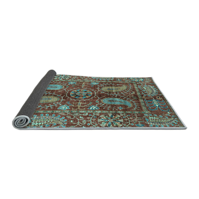Sideview of Abstract Light Blue Modern Rug, abs3766lblu