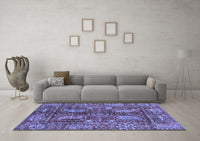 Machine Washable Abstract Blue Modern Rug, wshabs3766blu