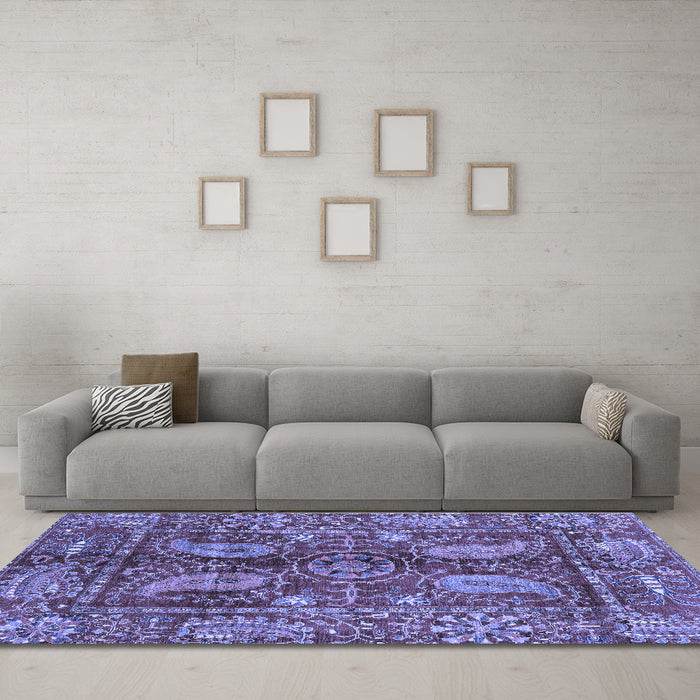 Machine Washable Abstract Blue Modern Rug in a Living Room, wshabs3766blu
