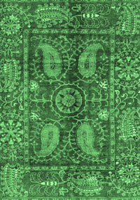 Abstract Emerald Green Modern Rug, abs3766emgrn