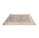 Sideview of Machine Washable Abstract Khaki Rose Pink Rug, wshabs3767