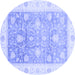 Round Oriental Blue Traditional Rug, abs3767blu