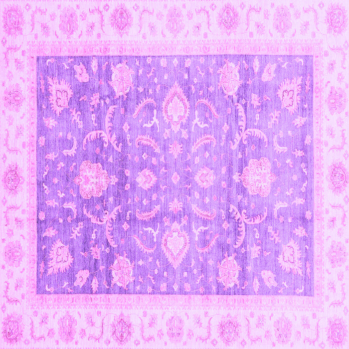 Square Machine Washable Oriental Purple Traditional Area Rugs, wshabs3767pur