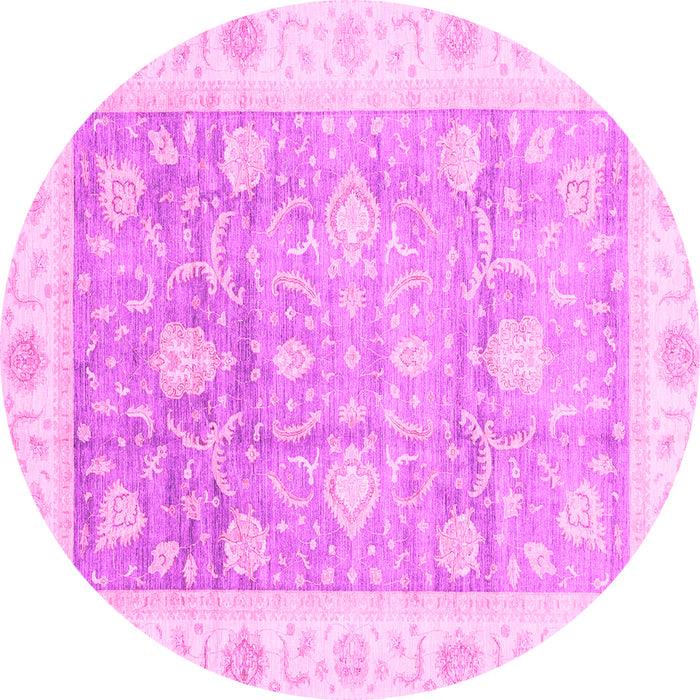 Round Oriental Pink Traditional Rug, abs3767pnk