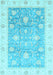 Machine Washable Oriental Light Blue Traditional Rug, wshabs3767lblu