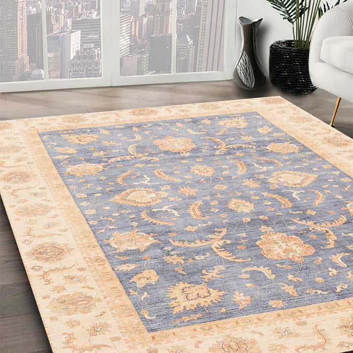 Machine Washable Abstract Khaki Rose Pink Rug in a Family Room, wshabs3767