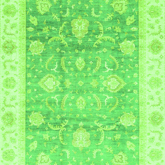 Machine Washable Oriental Green Traditional Area Rugs, wshabs3767grn