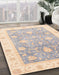 Abstract Khaki Rose Pink Oriental Rug in Family Room, abs3767