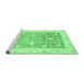 Sideview of Machine Washable Oriental Emerald Green Traditional Area Rugs, wshabs3767emgrn