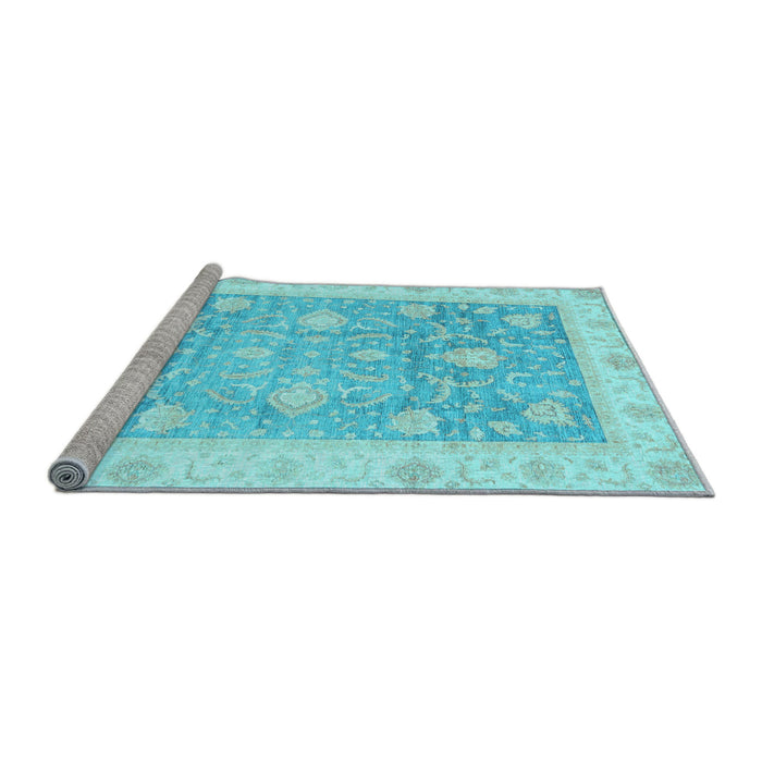 Sideview of Machine Washable Oriental Light Blue Traditional Rug, wshabs3767lblu