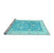 Sideview of Machine Washable Oriental Light Blue Traditional Rug, wshabs3767lblu