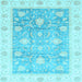 Square Oriental Light Blue Traditional Rug, abs3767lblu