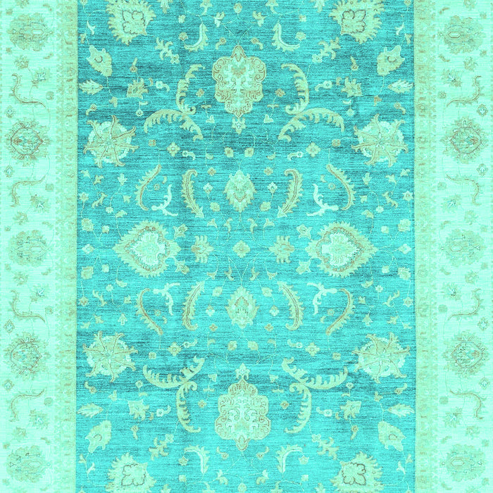 Machine Washable Oriental Turquoise Traditional Area Rugs, wshabs3767turq