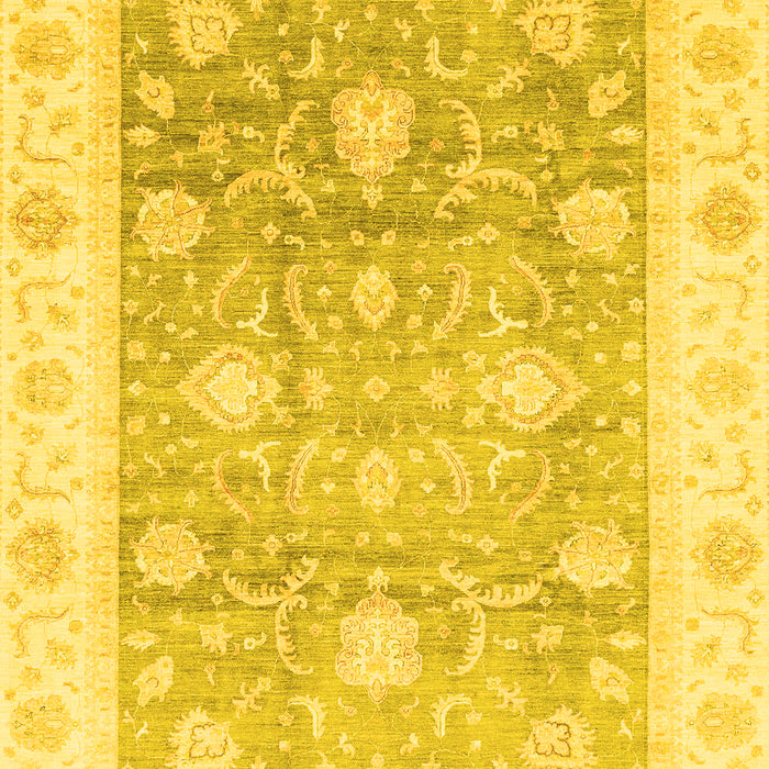Machine Washable Oriental Yellow Traditional Rug, wshabs3767yw