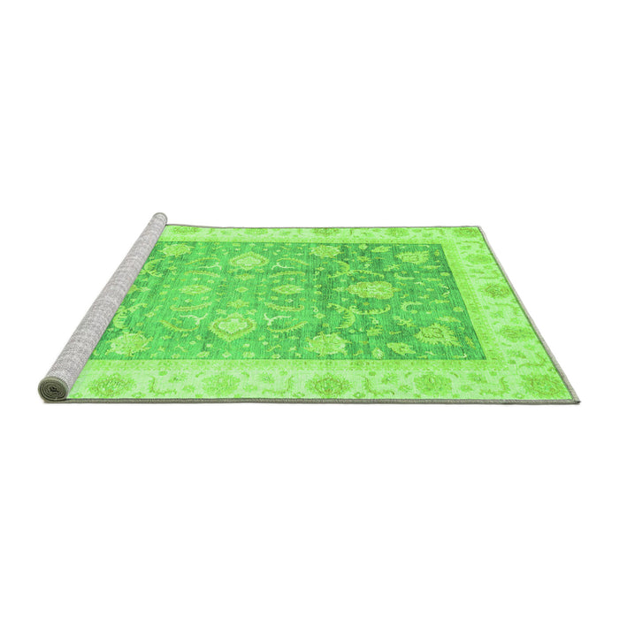 Sideview of Machine Washable Oriental Green Traditional Area Rugs, wshabs3767grn