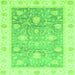 Square Oriental Green Traditional Rug, abs3767grn