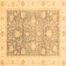 Square Oriental Brown Traditional Rug, abs3767brn