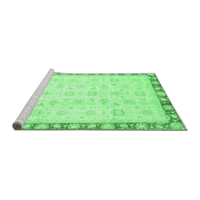 Sideview of Machine Washable Oriental Emerald Green Traditional Area Rugs, wshabs3768emgrn