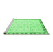 Sideview of Machine Washable Oriental Emerald Green Traditional Area Rugs, wshabs3768emgrn