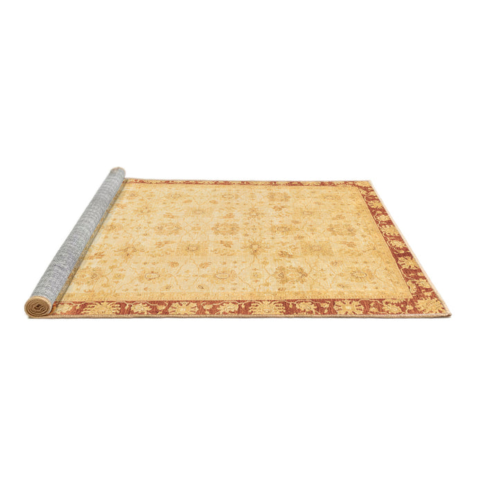 Sideview of Machine Washable Oriental Brown Traditional Rug, wshabs3768brn
