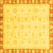 Square Oriental Yellow Traditional Rug, abs3768yw