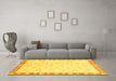 Machine Washable Oriental Yellow Traditional Rug in a Living Room, wshabs3768yw