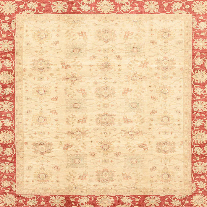 Square Abstract Sun Yellow Oriental Rug, abs3768