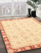 Abstract Sun Yellow Oriental Rug in Family Room, abs3768