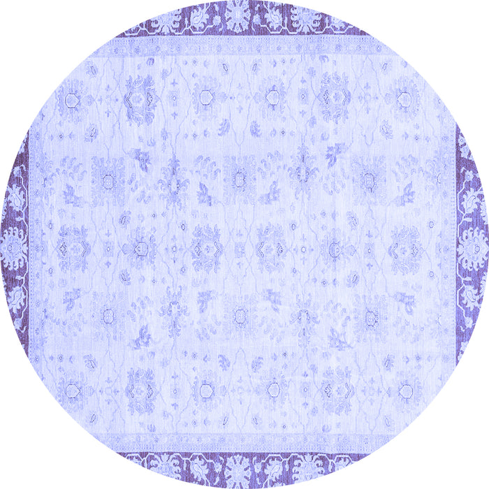 Round Oriental Blue Traditional Rug, abs3768blu
