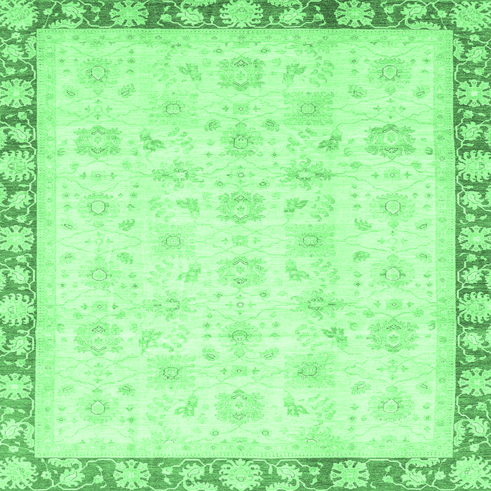 Square Oriental Emerald Green Traditional Rug, abs3768emgrn