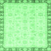 Square Oriental Emerald Green Traditional Rug, abs3768emgrn