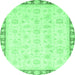 Round Oriental Emerald Green Traditional Rug, abs3768emgrn