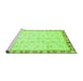 Sideview of Machine Washable Oriental Green Traditional Area Rugs, wshabs3768grn