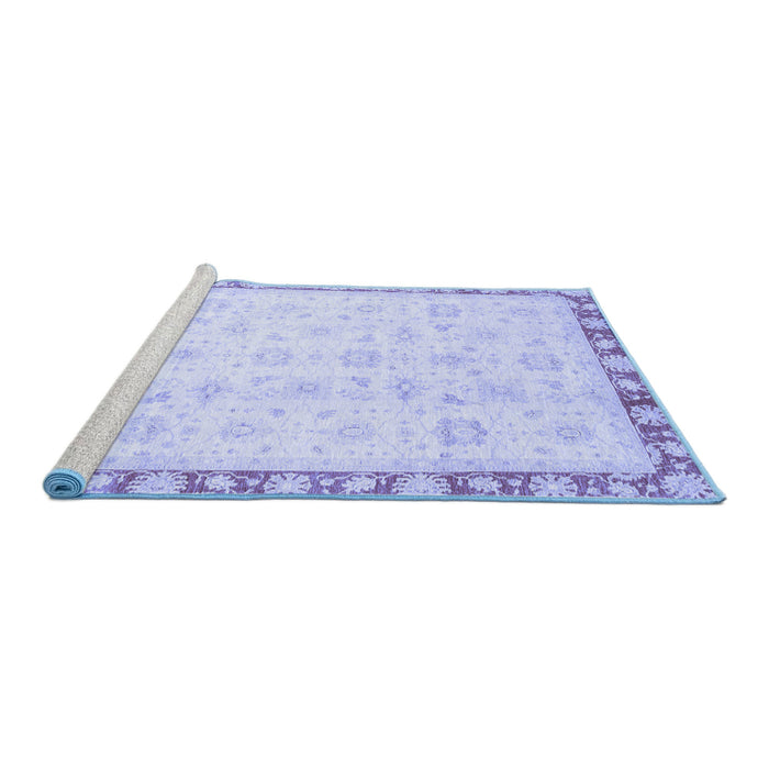 Sideview of Machine Washable Oriental Blue Traditional Rug, wshabs3768blu
