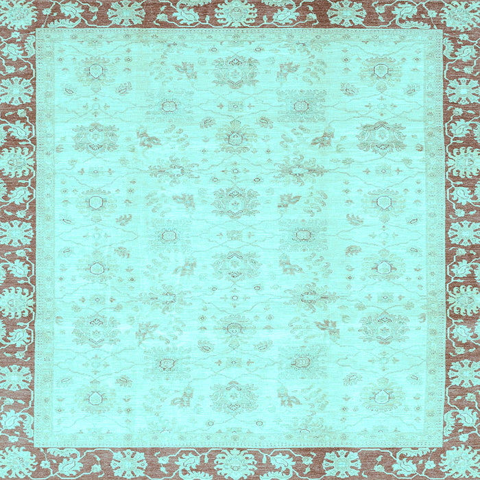 Square Oriental Light Blue Traditional Rug, abs3768lblu