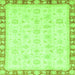 Square Oriental Green Traditional Rug, abs3768grn