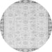 Round Oriental Gray Traditional Rug, abs3768gry