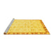 Sideview of Machine Washable Oriental Yellow Traditional Rug, wshabs3768yw