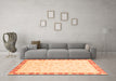 Machine Washable Oriental Orange Traditional Area Rugs in a Living Room, wshabs3768org