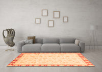 Machine Washable Oriental Orange Traditional Rug, wshabs3768org