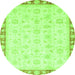 Round Oriental Green Traditional Rug, abs3768grn