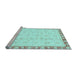 Sideview of Machine Washable Oriental Light Blue Traditional Rug, wshabs3768lblu