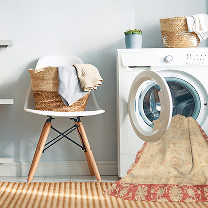 Machine Washable Abstract Sun Yellow Rug in a Washing Machine, wshabs3768