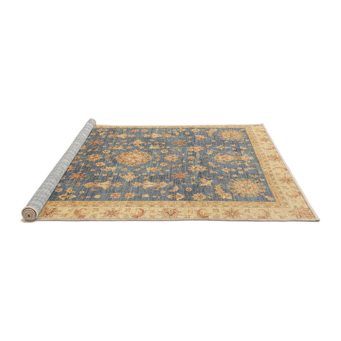 Square Machine Washable Abstract Dark Almond Brown Rug, wshabs3769