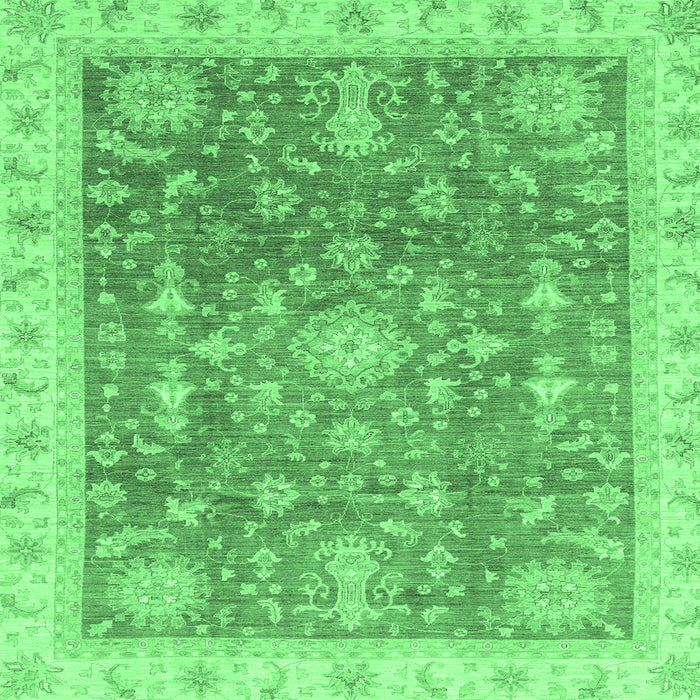 Square Oriental Emerald Green Modern Rug, abs3769emgrn