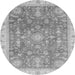 Round Oriental Gray Modern Rug, abs3769gry